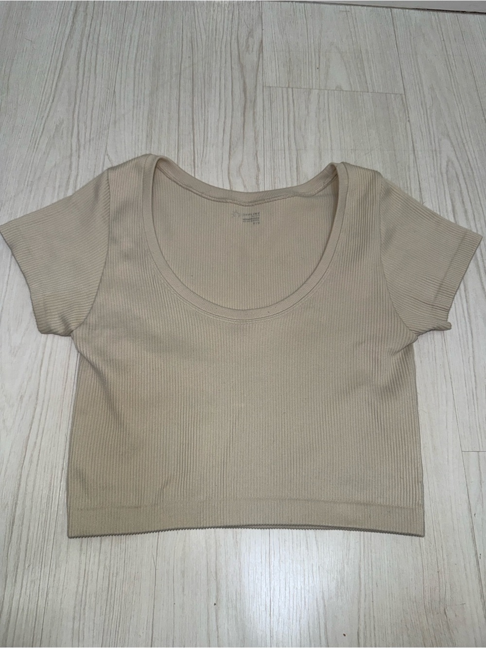 Offline Ribbed Scoop-Neck Crop Top